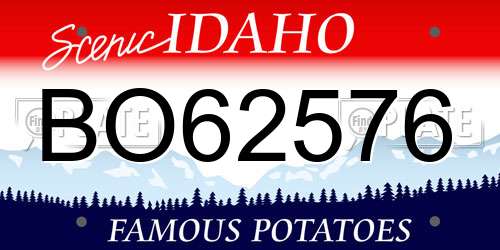 BO62576 Idaho License Plate