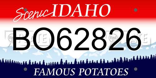 BO62826 Idaho License Plate