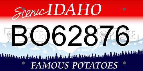BO62876 Idaho License Plate