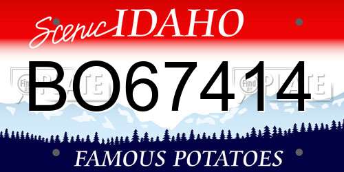 BO67414 Idaho License Plate