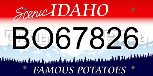 BO67826 Idaho License Plate