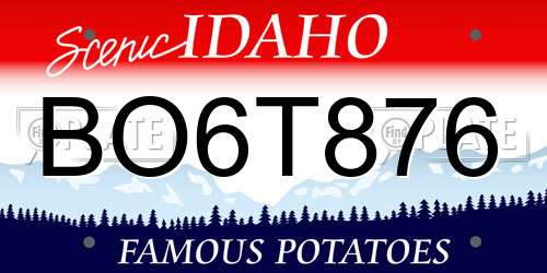 BO6T876 Idaho License Plate