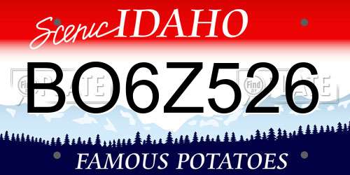 BO6Z526 Idaho License Plate