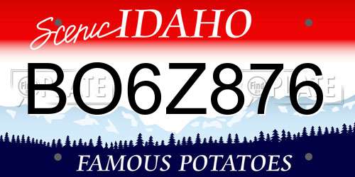 BO6Z876 Idaho License Plate