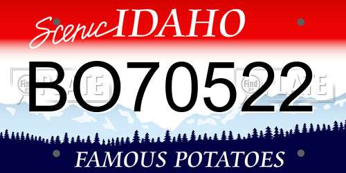 BO70522 Idaho License Plate