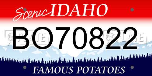 BO70822 Idaho License Plate