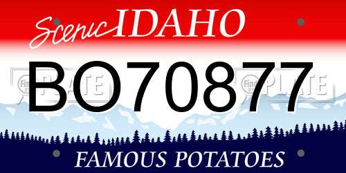 BO70877 Idaho License Plate