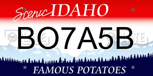 BO7A5B Idaho License Plate