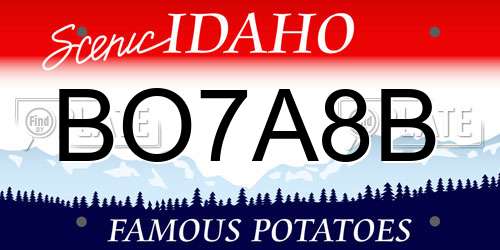 BO7A8B Idaho License Plate