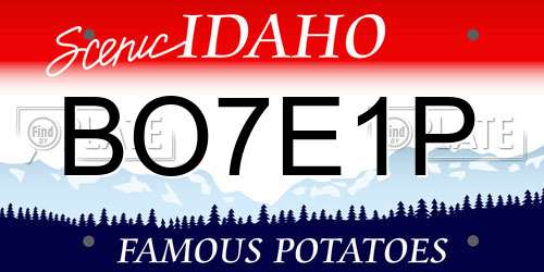 BO7E1P Idaho License Plate