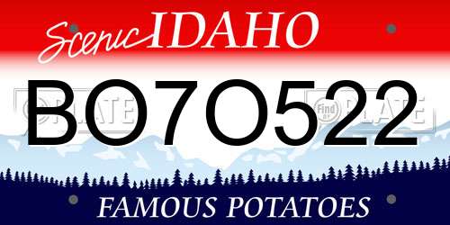BO7O522 Idaho License Plate