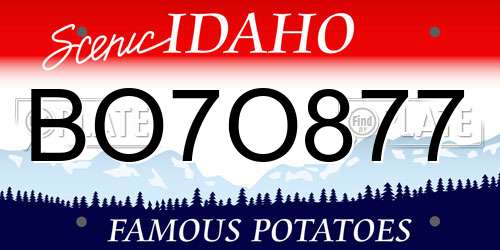 BO7O877 Idaho License Plate