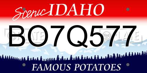 BO7Q577 Idaho License Plate