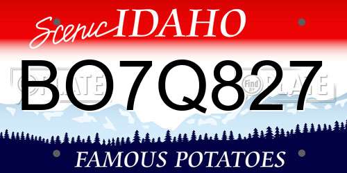 BO7Q827 Idaho License Plate