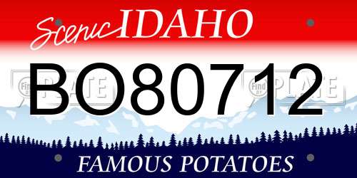 BO80712 Idaho License Plate