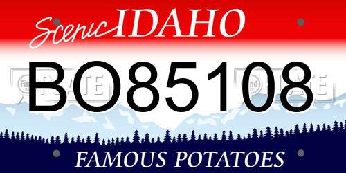 BO85108 Idaho License Plate