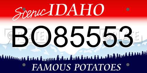 BO85553 Idaho License Plate