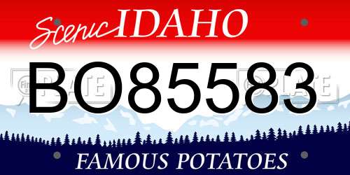 BO85583 Idaho License Plate