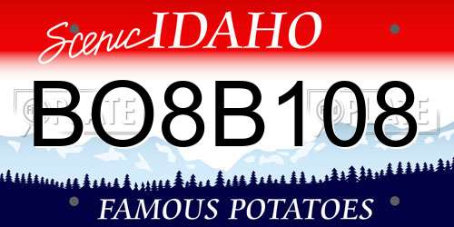 BO8B108 Idaho License Plate