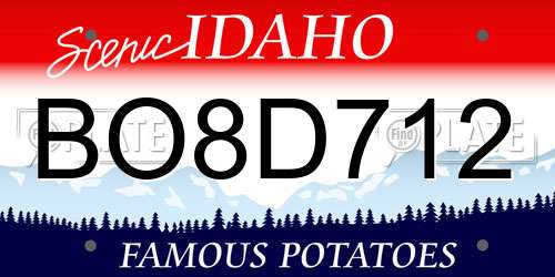 BO8D712 Idaho License Plate