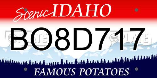 BO8D717 Idaho License Plate