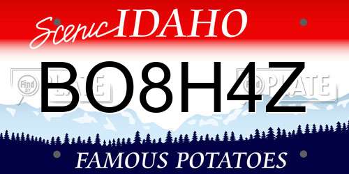 BO8H4Z Idaho License Plate