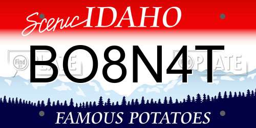 BO8N4T Idaho License Plate