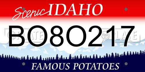 BO8O217 Idaho License Plate