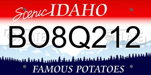 BO8Q212 Idaho License Plate