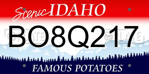 BO8Q217 Idaho License Plate