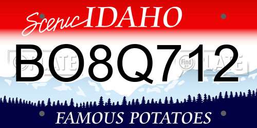 BO8Q712 Idaho License Plate