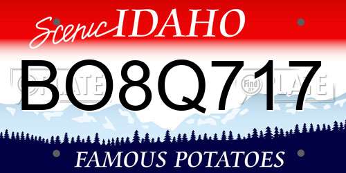 BO8Q717 Idaho License Plate