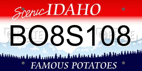 BO8S108 Idaho License Plate