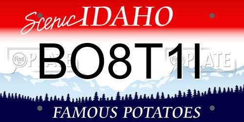 BO8T1I Idaho License Plate