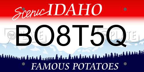 BO8T5Q Idaho License Plate