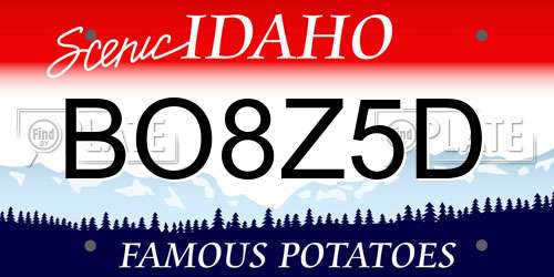 BO8Z5D Idaho License Plate