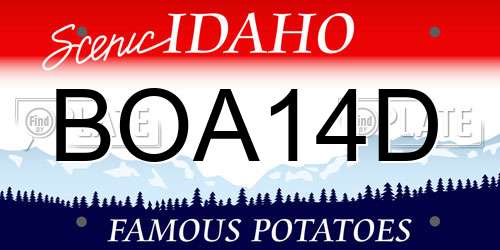 BOA14D Idaho License Plate