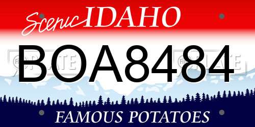BOA8484 Idaho License Plate