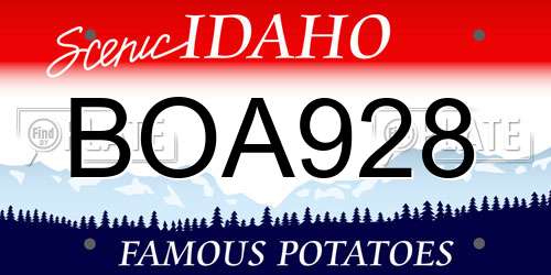 BOA928 Idaho License Plate