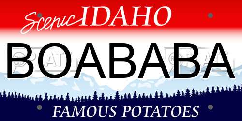 BOABABA Idaho License Plate