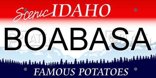 BOABASA Idaho License Plate