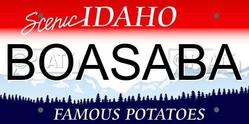 BOASABA Idaho License Plate