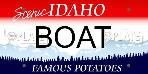 BOAT Idaho License Plate