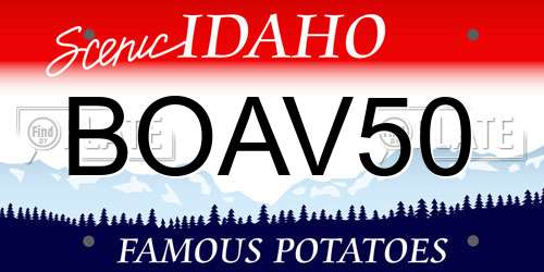 BOAV50 Idaho License Plate