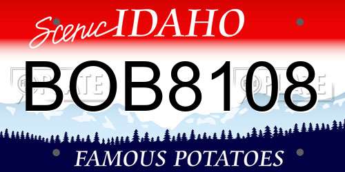BOB8108 Idaho License Plate