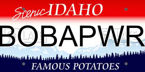 BOBAPWR Idaho License Plate