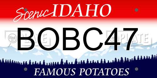 BOBC47 Idaho License Plate