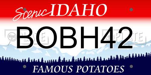 BOBH42 Idaho License Plate