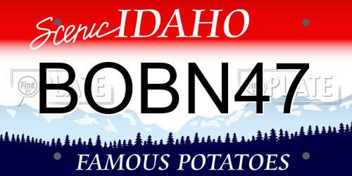 BOBN47 Idaho License Plate