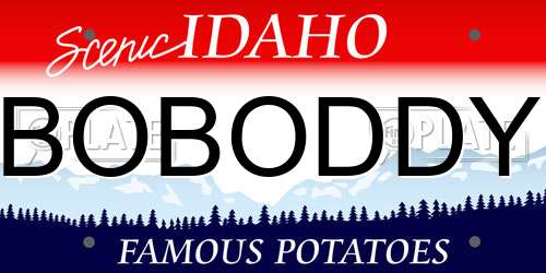 BOBODDY Idaho License Plate